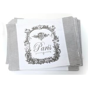 Set of 12 fabric placemats Vintage Paris print dinner serving home decor cottage